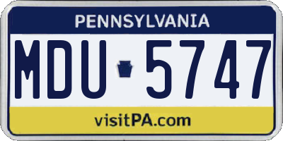 PA license plate MDU5747