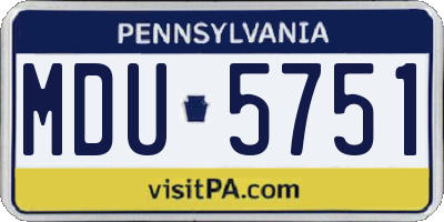 PA license plate MDU5751