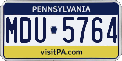 PA license plate MDU5764