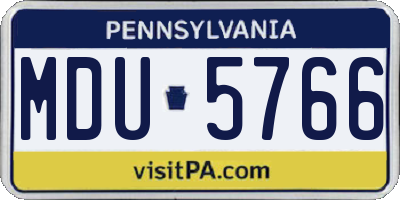 PA license plate MDU5766