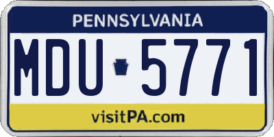PA license plate MDU5771