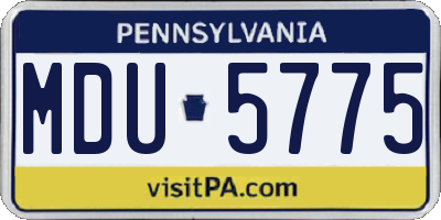 PA license plate MDU5775