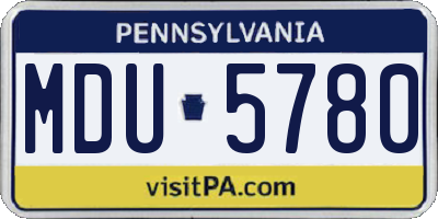 PA license plate MDU5780
