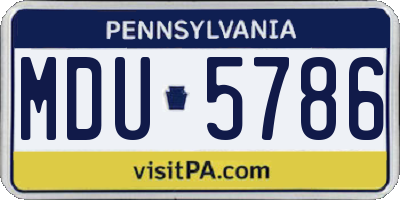 PA license plate MDU5786