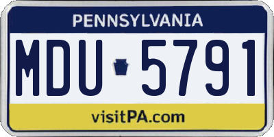 PA license plate MDU5791