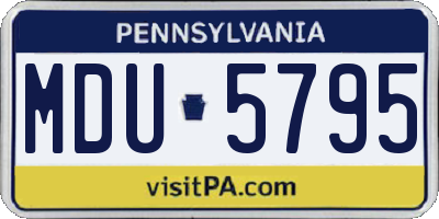 PA license plate MDU5795