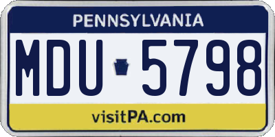 PA license plate MDU5798