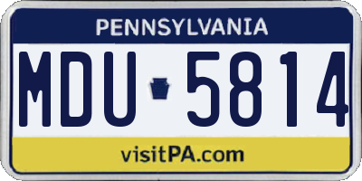PA license plate MDU5814