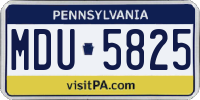 PA license plate MDU5825