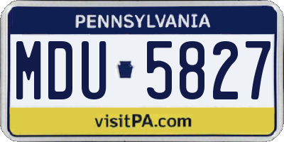 PA license plate MDU5827