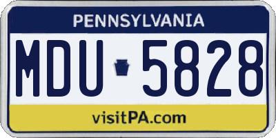 PA license plate MDU5828