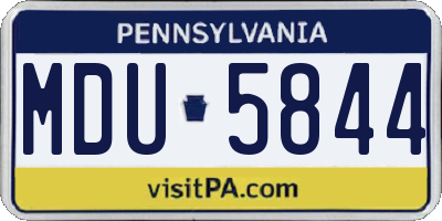 PA license plate MDU5844