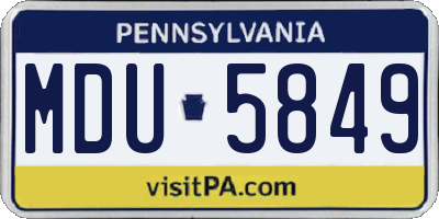 PA license plate MDU5849