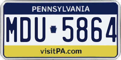 PA license plate MDU5864