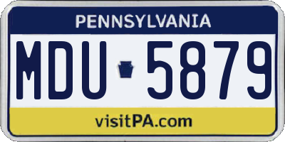 PA license plate MDU5879