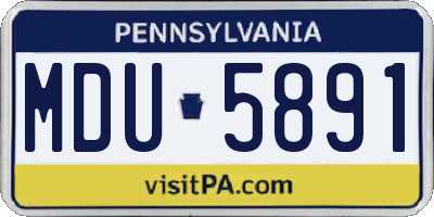 PA license plate MDU5891
