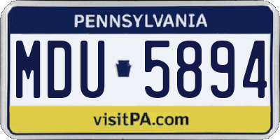 PA license plate MDU5894