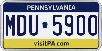 PA license plate MDU5900