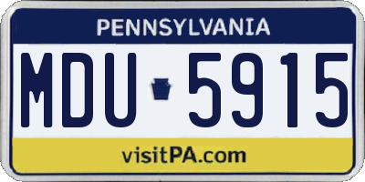 PA license plate MDU5915