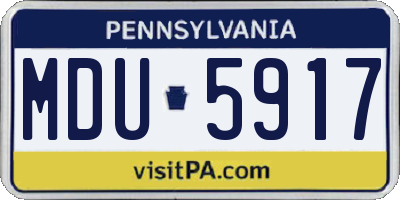 PA license plate MDU5917