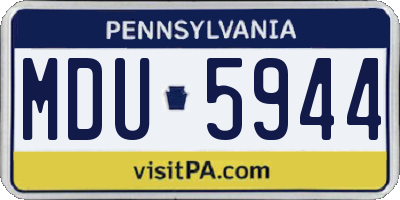 PA license plate MDU5944