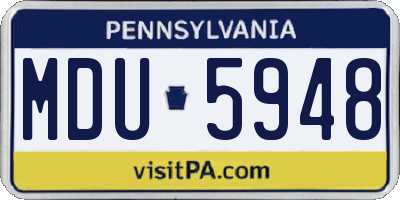 PA license plate MDU5948