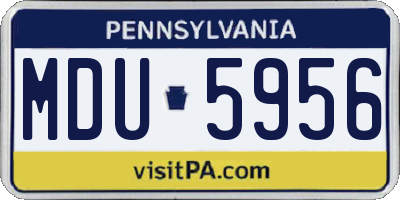PA license plate MDU5956