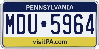 PA license plate MDU5964