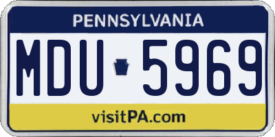 PA license plate MDU5969