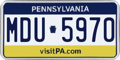 PA license plate MDU5970