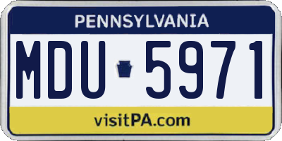 PA license plate MDU5971