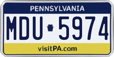 PA license plate MDU5974