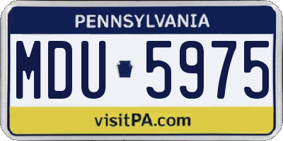 PA license plate MDU5975