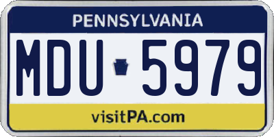 PA license plate MDU5979