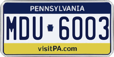 PA license plate MDU6003