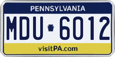 PA license plate MDU6012