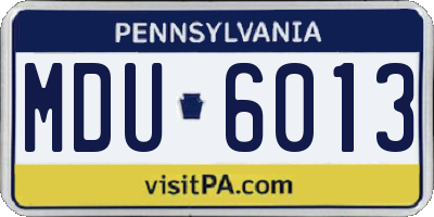 PA license plate MDU6013