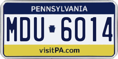 PA license plate MDU6014