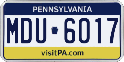 PA license plate MDU6017