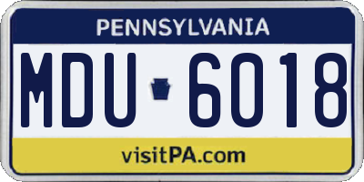 PA license plate MDU6018