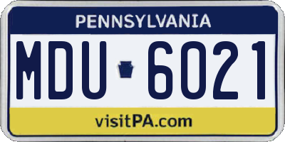 PA license plate MDU6021