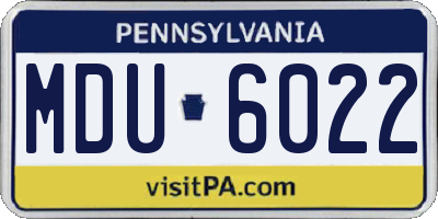 PA license plate MDU6022