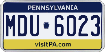 PA license plate MDU6023