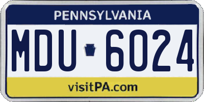PA license plate MDU6024
