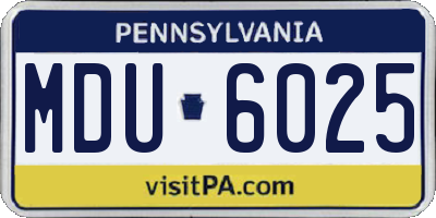 PA license plate MDU6025