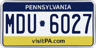 PA license plate MDU6027