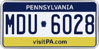 PA license plate MDU6028