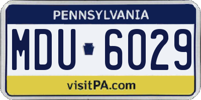 PA license plate MDU6029
