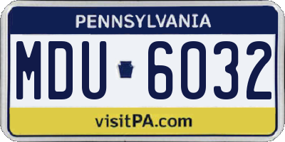 PA license plate MDU6032