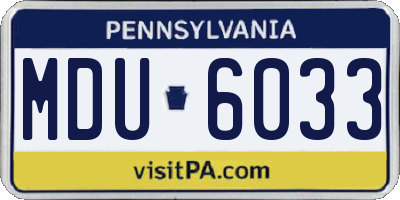 PA license plate MDU6033